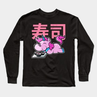 Unicorn Sushi Nigiri Kawaii Neko Anime Japanese graphic Long Sleeve T-Shirt